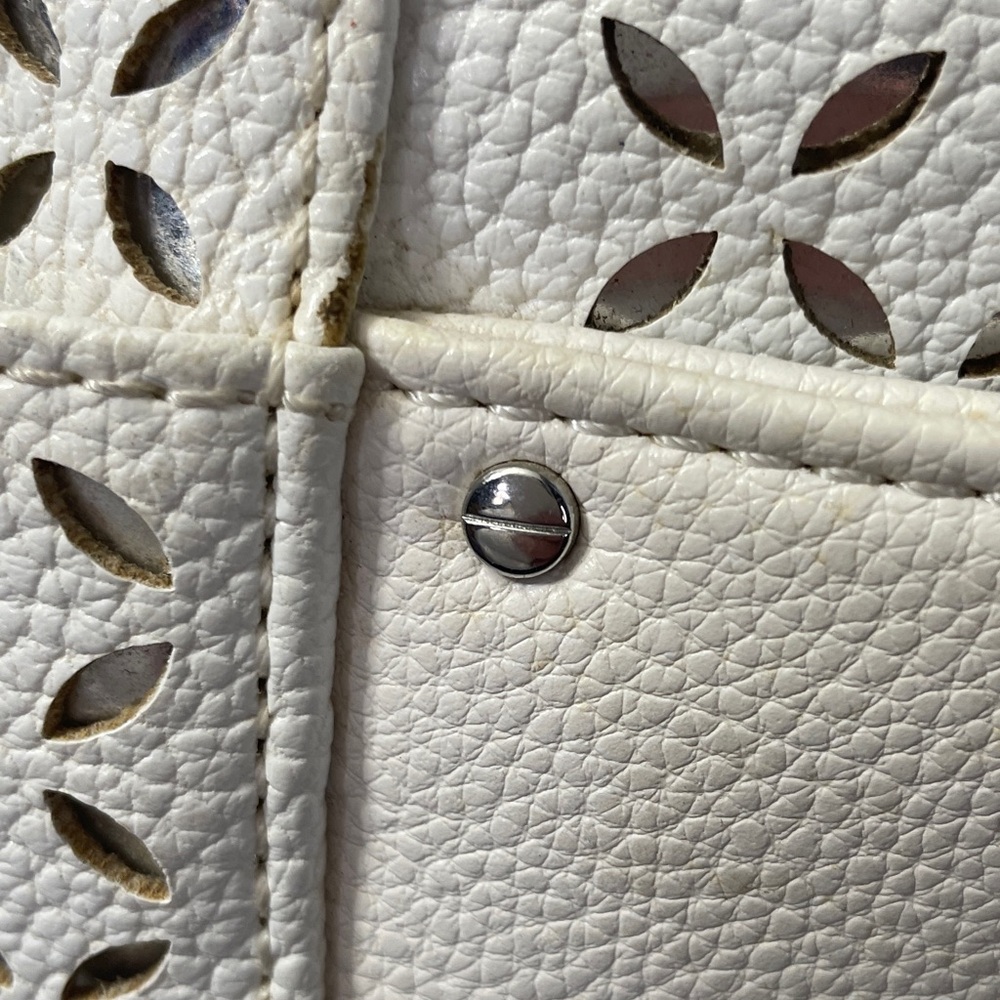 Dana Buchman White Laser-Cut Tote Bag - Picture 16 of 16